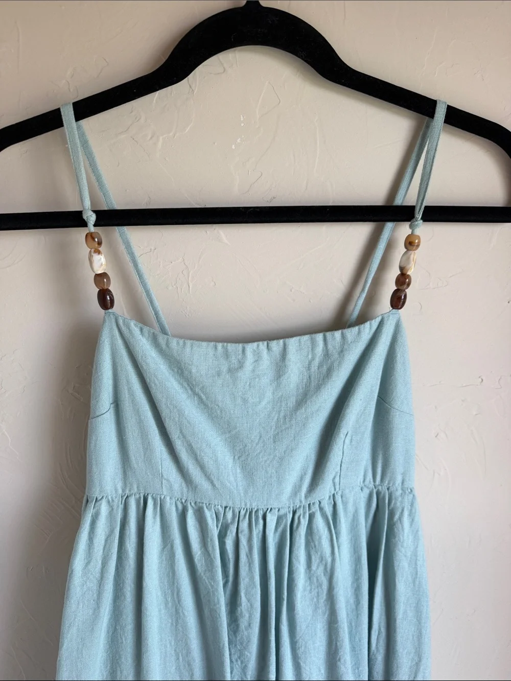 Abercrombie & Fitch Light Blue Maxi Dress with Beaded Straps